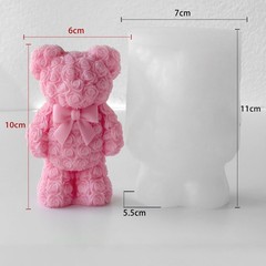 Rose Bear Heart Cylinder Candle & Resin Mold – Resin Casting Silicone Molds f…