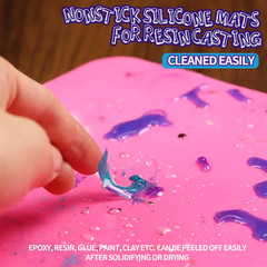 LEOBRO Silicone Mat for Resin Molds, 2 PCS 15.7″ X 11.7″ Playdough Mat, Silicone