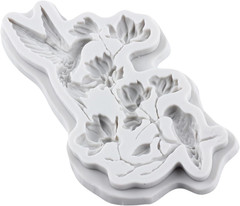 Flower Branch Polymer Clay Molds Hummingbird Silicone Resin Mold for DIY Crafts