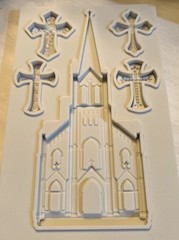 Silicone Mold Mould- Easter Church & Cross “Faith” Craft Art Resin Clay Epoxy