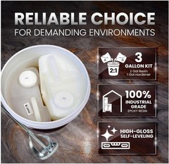 Self Leveling Epoxy Resin Kit – ANE Garage Floor Epoxy Kit Spreads Seamlessly