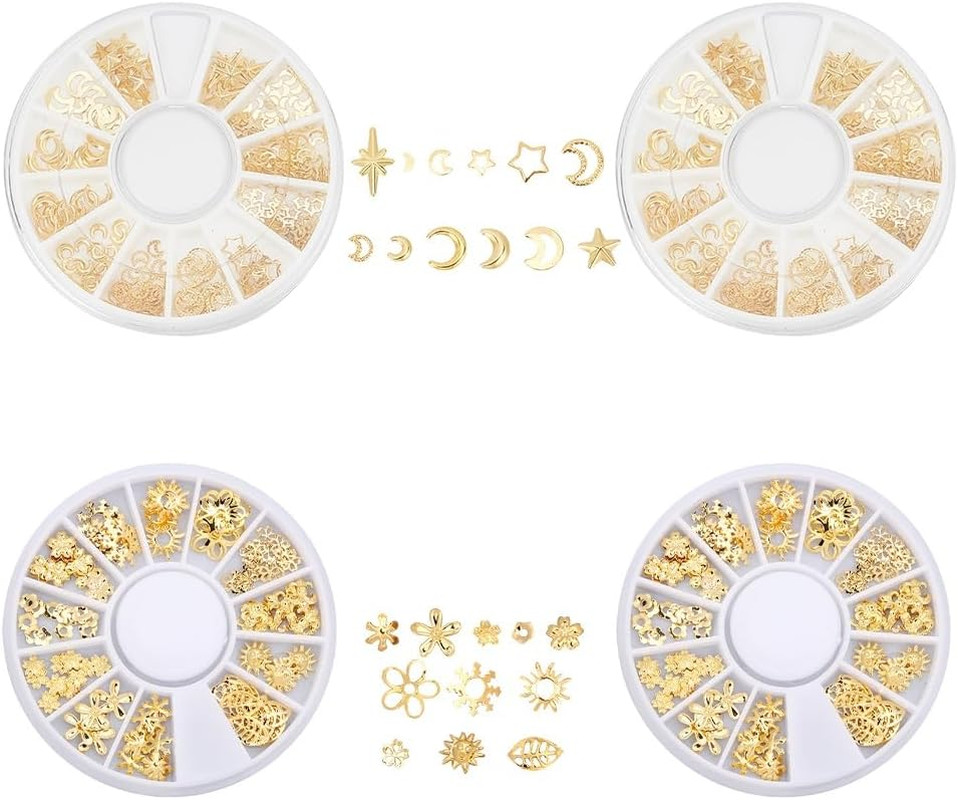 4 Boxes Star Moon Sun Snowflake Resin Filler Charms Brass Epoxy Resin Supplies C
