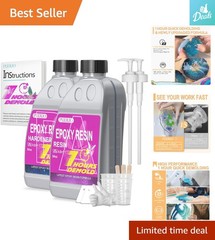 Fast Cure Epoxy Resin Kit 68oz – Crystal Clear & Easy 1:1 Mix for DIY Art