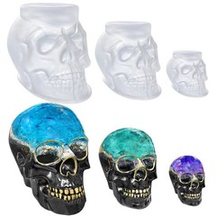 Large & Medium & Small 3D Skull Resin Molds – Flexible Silicone for Casting, Hal