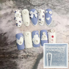 5Pcs 3D Sweater Knot Gel Nail Art Mold Arts Resin Buttons Molds for Accessories