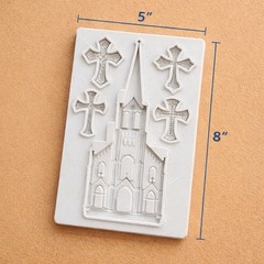Silicone Mold Mould- Easter Church & Cross “Faith” Craft Art Resin Clay Epoxy