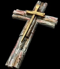 Handmade Wood Log With Nails Cross Mold For Resin