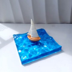 1pcs 10x10cm Wave Water Ripple Scene Floor Model Ornament Resin Base Accessories