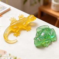 3PCS 3D Lifelike Animal Resin Molds – Turtle, Frog, Lizard Silicone Molds for Ep