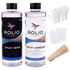 Rolio – Epoxy Resin and Hardener 32 oz Kit, Crystal Clear, Glossy, UV Resistant