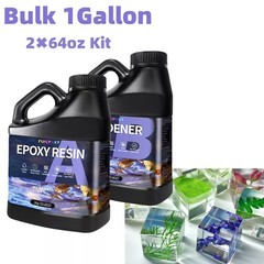 Crystal Clear Bulk 1 Gallon Kit Epoxy Resin No Bubble easy mixing – (2X 64OZ)