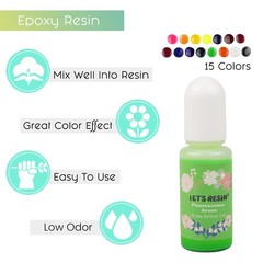 LET’S RESIN Epoxy Resin Dye,15 Color Translucent 15 Colors, Multicolor