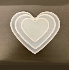 Heart Resin Silicone Molds Set Large Medium Small, Shiny Resin Silicone Molds