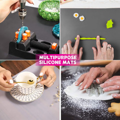 LEOBRO Silicone Mats, 3 PCS 15.7” X 11.7″ Silicone Mat for Crafts, Resin Molds,