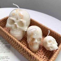 SKULL MOLD SILICONE 3D EPOXY RESIN CANDLES CANDY CHOCOLATE SOAP FONDANT 4 SIZES