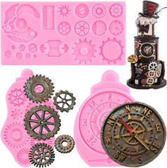 Steampunk Gear Silicone Mold Compass Cogs Gears Teeth Fondant Molds for Steampun
