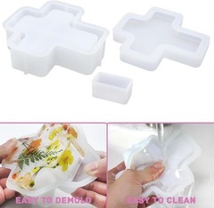Cross Storage Box Resin Molds, Rectangle Cube Epoxy Resin Molds DIY Cross Ja…