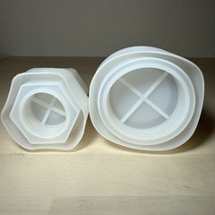 2 Pack DIY Cylinder Resin Silicone Molds, 5″ DIY Flower Pot Container Spice