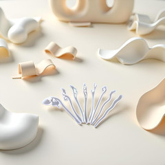 5 Pcs White Silicone Resin Hairpins Molds Hair Stick Kit for Jewelry Crafts Maki
