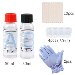 1set Crystal Clear 1:1 Epoxy Resin Casting Kit DIY Art Resin with Measuring Cups