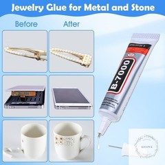 B7000 Glue Clear for Rhinestones, 4pcs 15mL Strong Adhesive B-7000 Jewelry Bead
