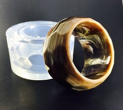 CLEAR SILICONE MOLD (MB117),FACETED BANGLE BRACELET SIZE MEDIUM