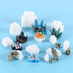 Allazone Crystal Resin Molds, 10 PCS Crystal Cluster Silicone Molds Quartz Rock