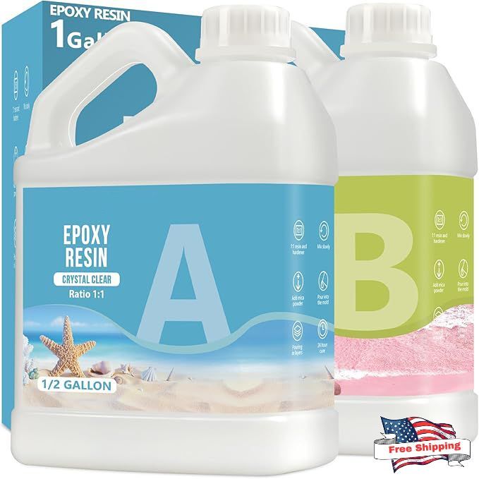 Epoxy Resin-1 Gallon, Crystal Clear Epoxy Resin Kit, No Yellowing No Bubble Art