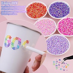 Colorful 4mm Resin Rhinestones with 3 Glue Tubes – Perfect for Creative Crafts