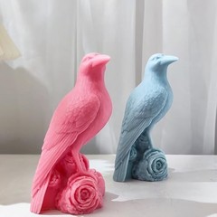 Crow Raven Cylinder Candle Resin Mold Silicone Casting Spiral Wave Decor DIY