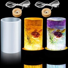 Resin Cylinder Silicone Light Mold Set, Include Cylinder Light Mold and USB