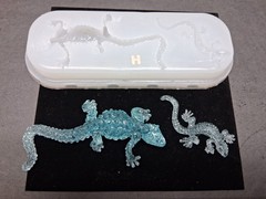 Handmade Two Lizard diamond pendants H mold-MOLD ONLY-