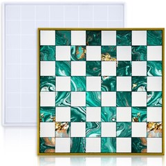 Chess Board Mold Resin Casting 12.4″x12.4″ Soft Silicone 3D Art DIY Crafts