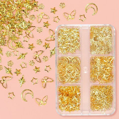 550Pcs/Box Metallic Butterfly Epoxy Accessories Stars Moon Resin Mold Silicone F