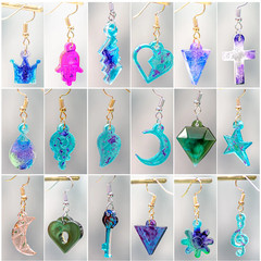 Silicone Resin Jewelry Mold Heart Moon Pendant DIY Craft US