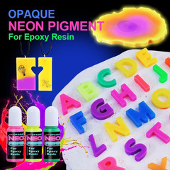 Neon Pigment for Epoxy Resin, 12 Colors Opaque UV Reactive Fluorescent Liquid Re