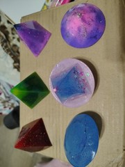 Handmade Multicolor Resin Molds, Chess Pieces, Gems, Earrings Lot