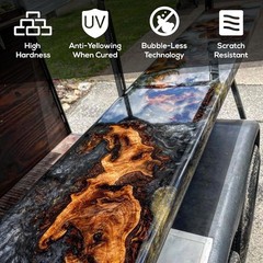 Table Top Epoxy Resin, Crystal Clear 1:1 Protective Coating for Tabletops, Ba…
