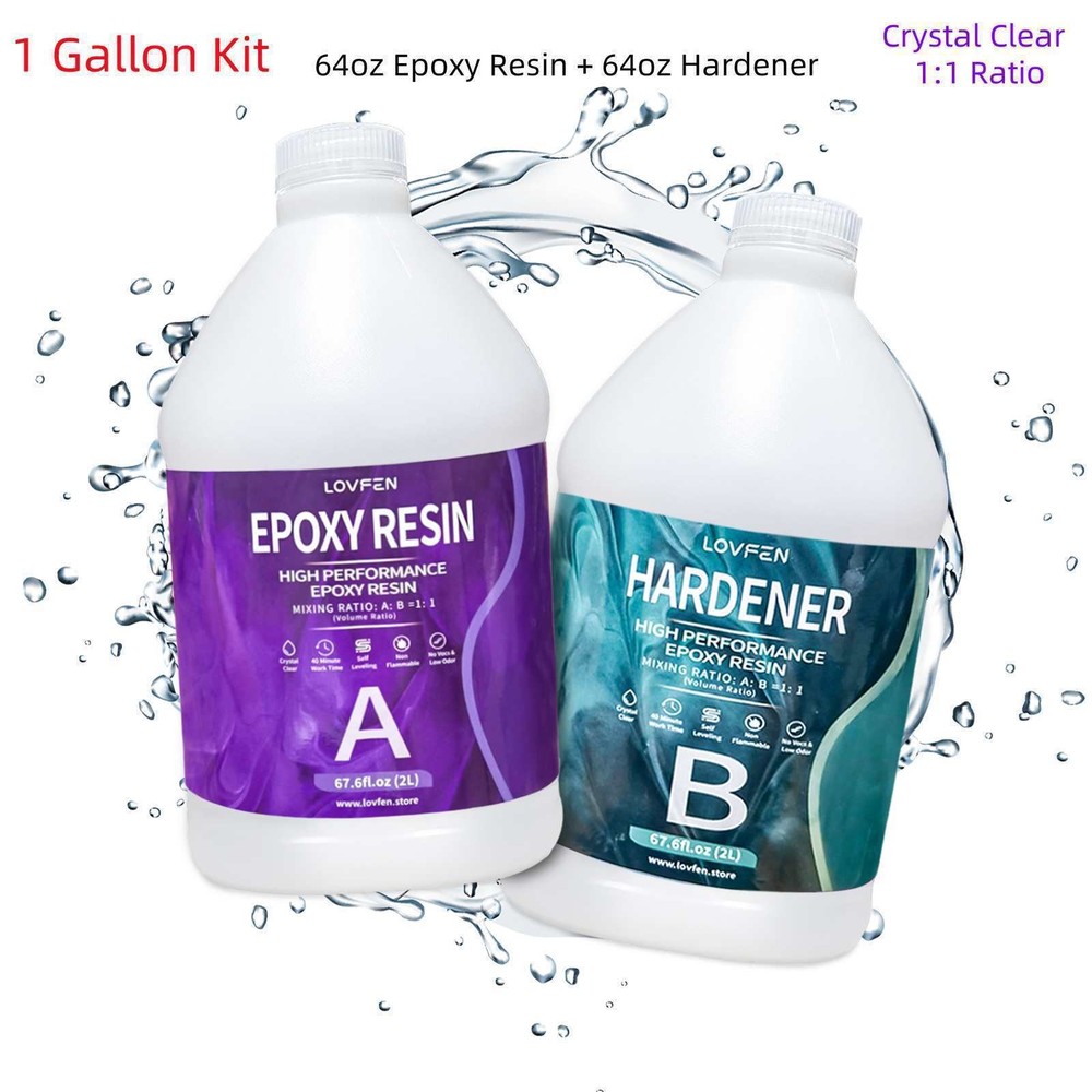 Crystal Clear 1:1 Tumbler Epoxy Resin 1 Gallon Kit – DIY Craft Painting Coating