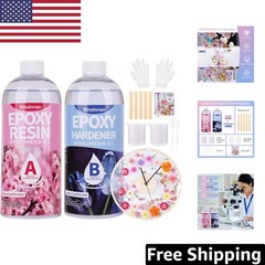 64OZ Crystal Clear Epoxy Resin Kit – No Yellowing, No Bubble Finish for Crafts