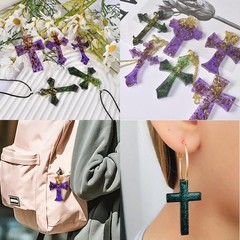 Cross Silicone Resin Molds,2 Pcs Epoxy Resin Cross Mold Polymer Clay Molds for K