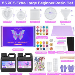 Epoxy Resin Kit with Molds for Beginners -18 Oz Super Clear and Hard Resina Comp