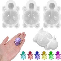 2Pcs Mini Turtle Silicone Mold, 3D Animal Epoxy Casting Molds for DIY Craft Cute