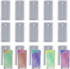 20 PCS Rectangle Jewelry Casting Molds, Silicone Pendant Keychain Resin Mold…