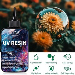 UV Resin Kit 300G, Crystal Clear Self Defoaming UV Epoxy Resin Set, High Hardnes