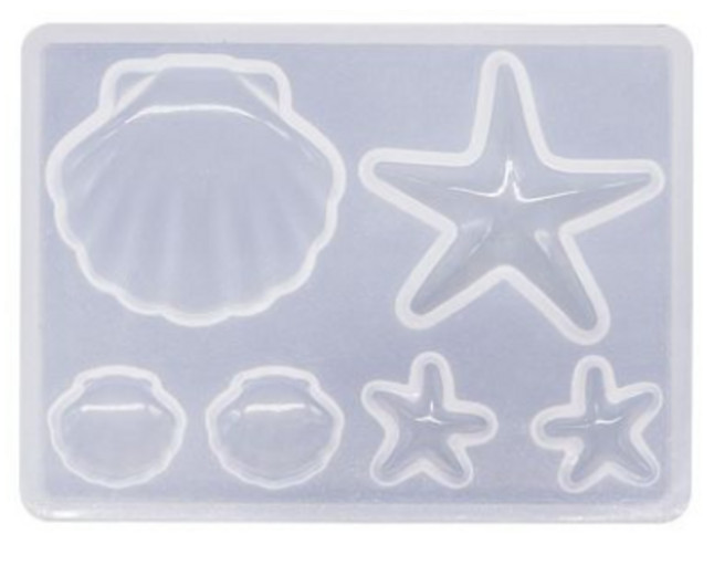 Sea Shell Starfish Silicone Molds for Epoxy Resin, Candy or Soap Set of 5