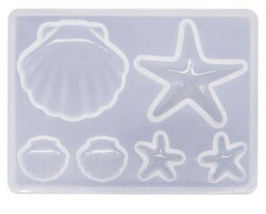 Sea Shell Starfish Silicone Molds for Epoxy Resin, Candy or Soap Set of 5