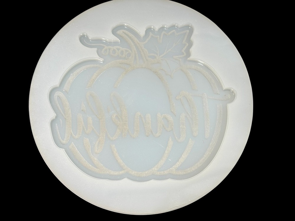 Pumpkin “Thankful” Plaque Mold For Resin
