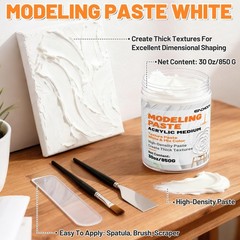 White Professional High Density Thick Modeling Texture Paste Medium 30 Oz 850g