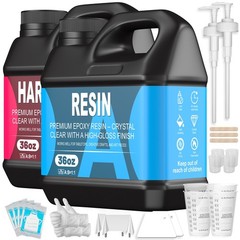 72oz Crystal Clear Epoxy Resin Kit Anti-Yellow Self Leveling DIY Craft Resin